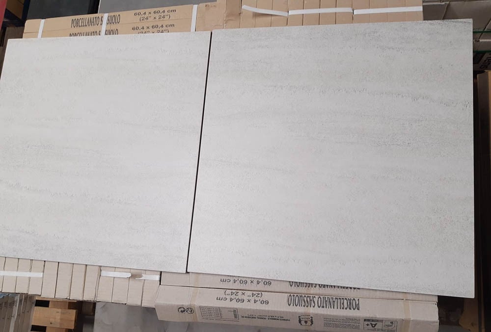 3030-306 Natuursteenlook tegels, 60x60cm, grijs/wit, van €68,90 per m² voor