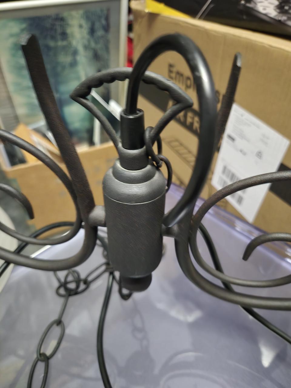 Plafondlamp met 2 glazen kappen Breed 80 cm, doorsnede kappen 24 cm