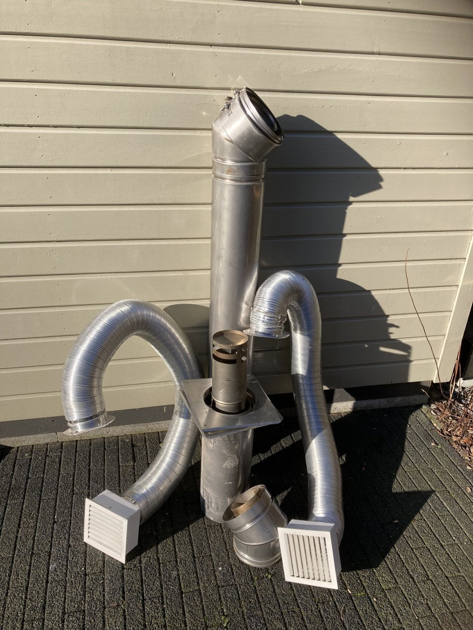 Inbouw gaskachel compleet met rookgas afvoerkanalen