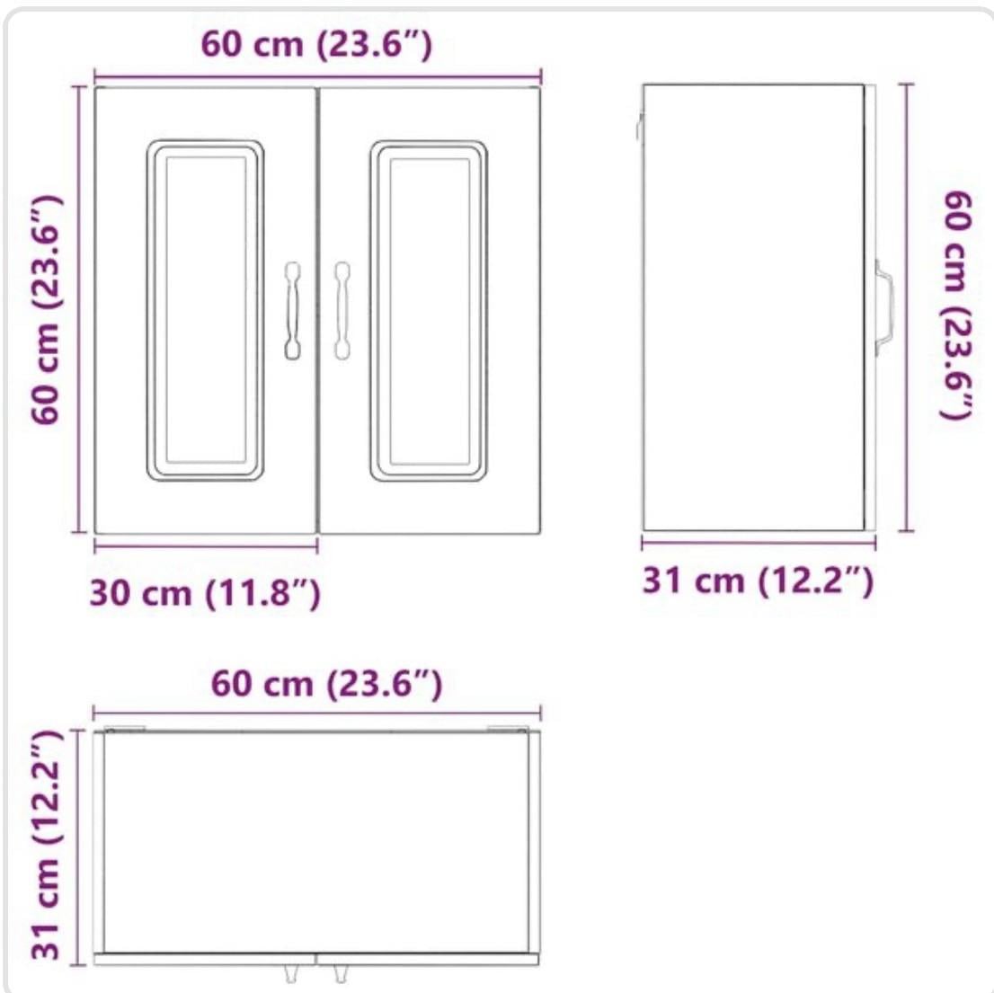 Nieuw in de verpakking / Kast / Wit en betongrijs / 60 x 60 cm