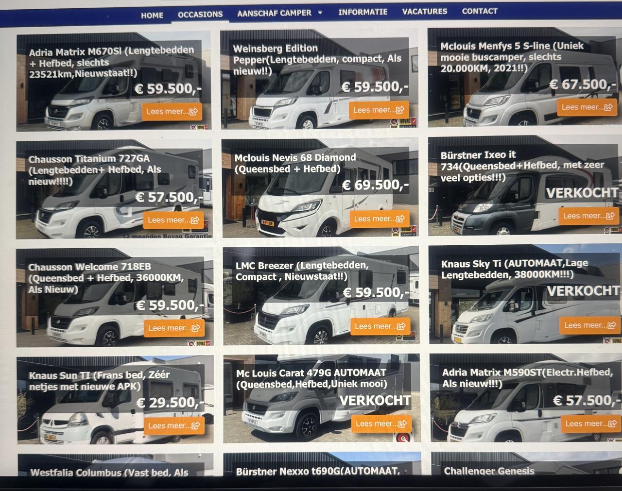 Gedreven Camper verkoper gezocht !!!!!!!