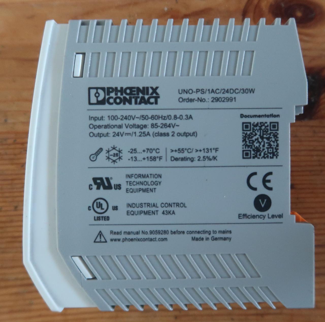 Phoenix Contact Uno Power UNO-PS/1AC/24DC/30W DIN rail 24 volt voeding