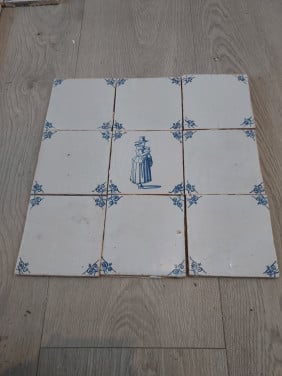Antieke Delfts blauwe tegeltjes