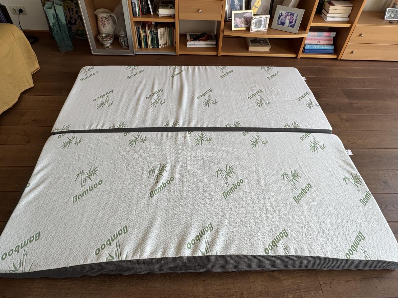 2x matras topper bamboe