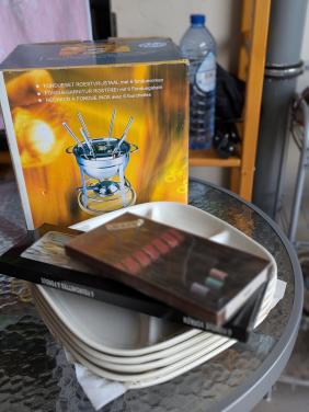 Fondueset van roestvrij staal incl. 6 vorkjes
