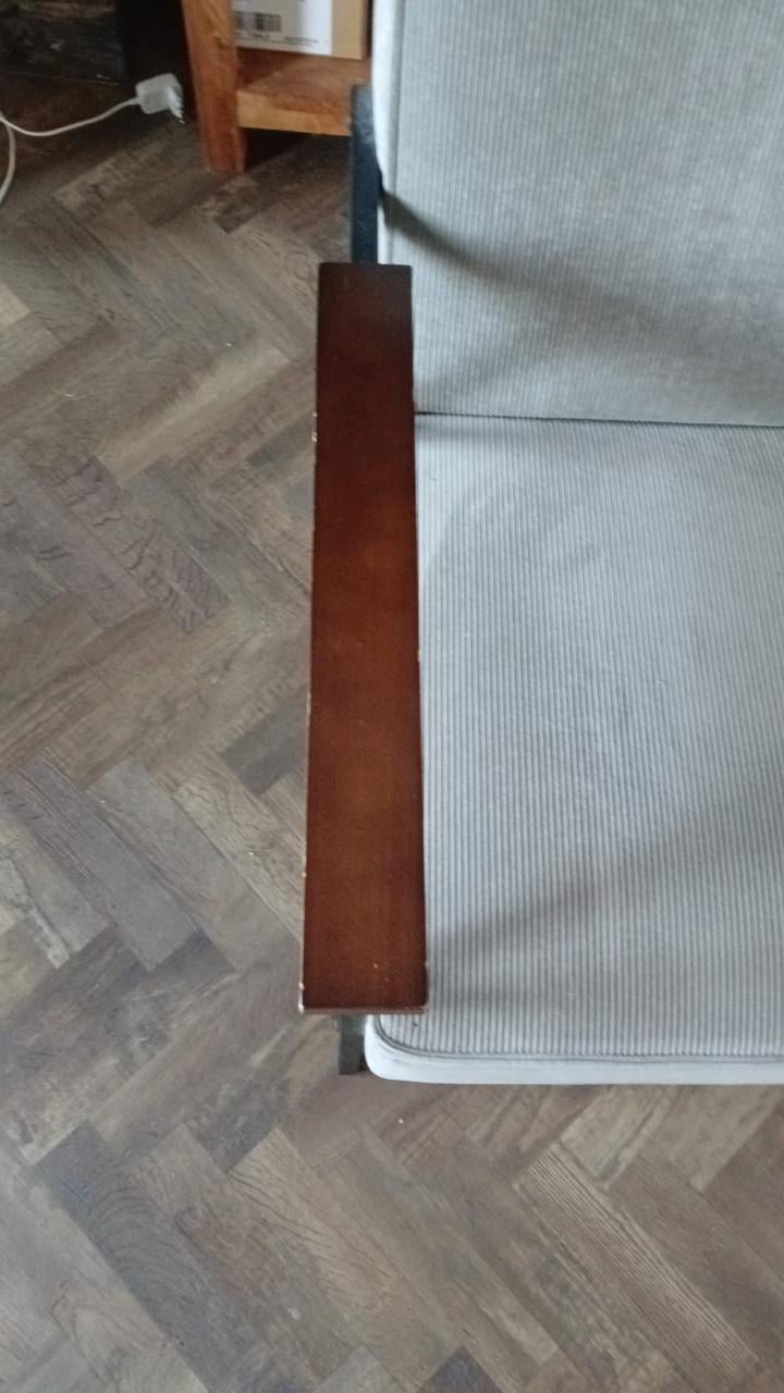 Fauteuil Woood vergrijsd groen