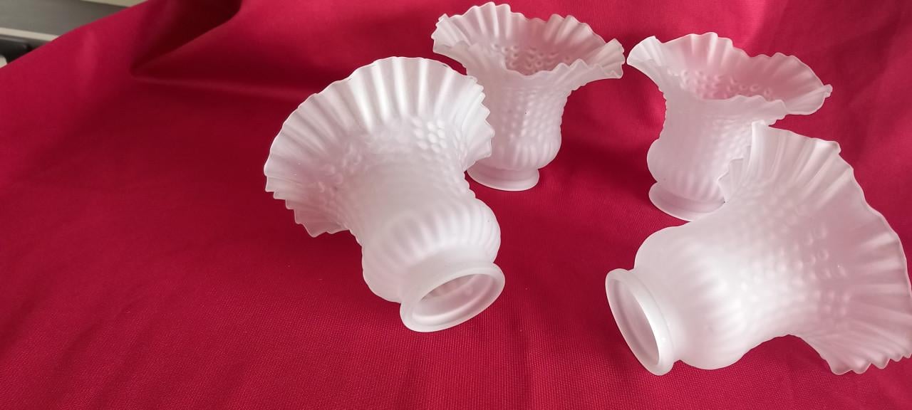 4 lampenkapjes, glas