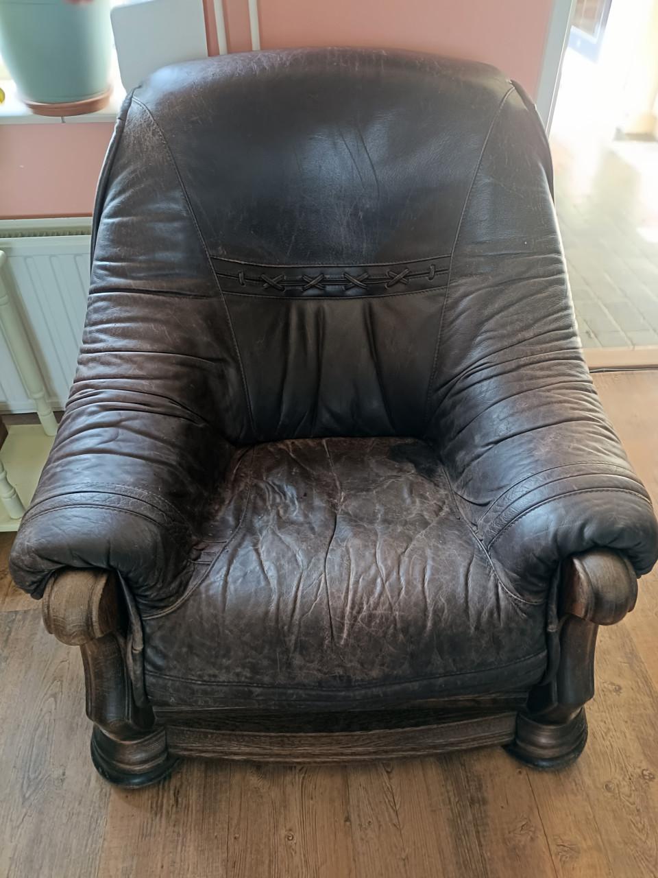 Grote leren stoel gratis