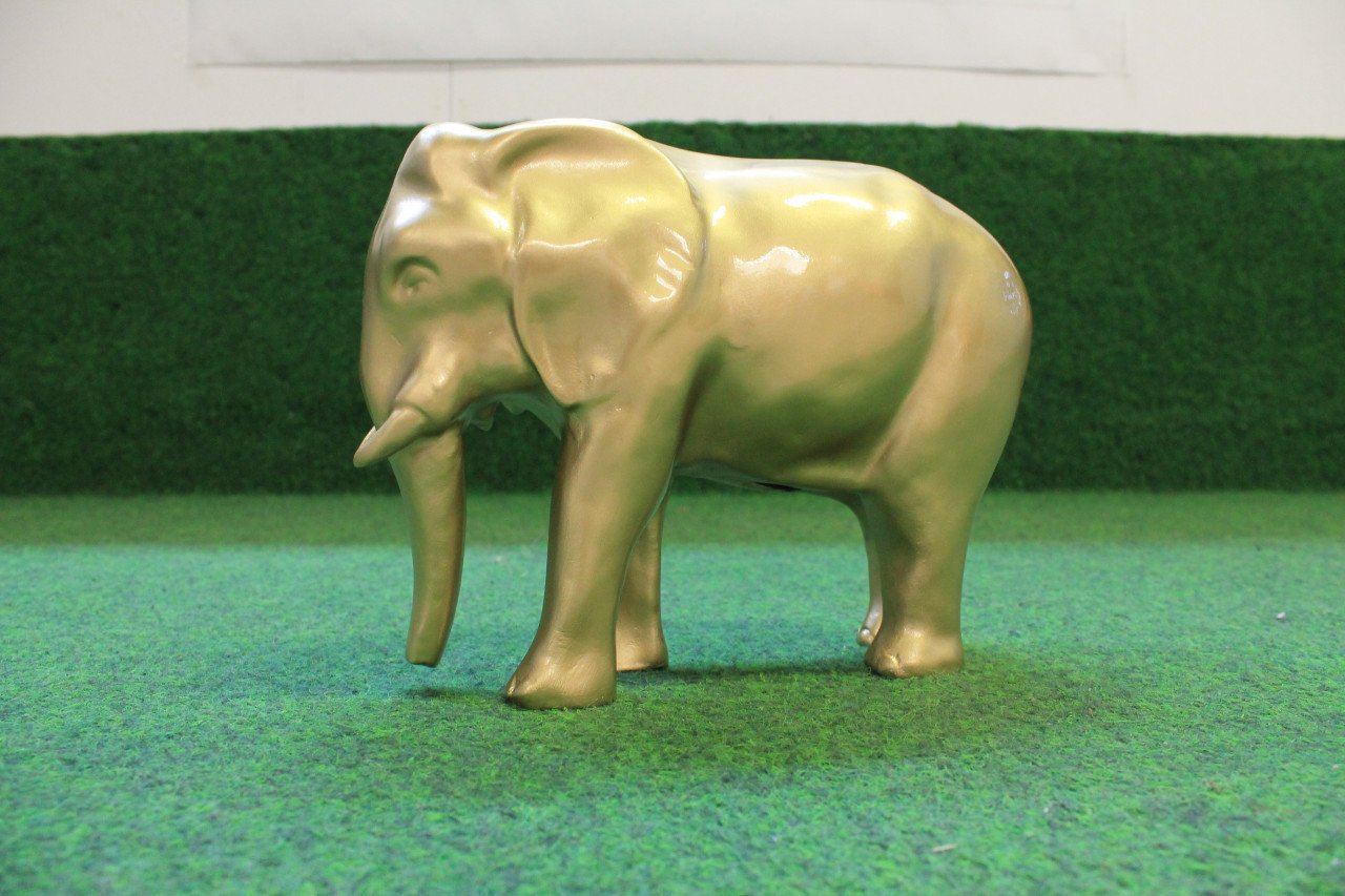 Gouden Olifant beeld deco groot