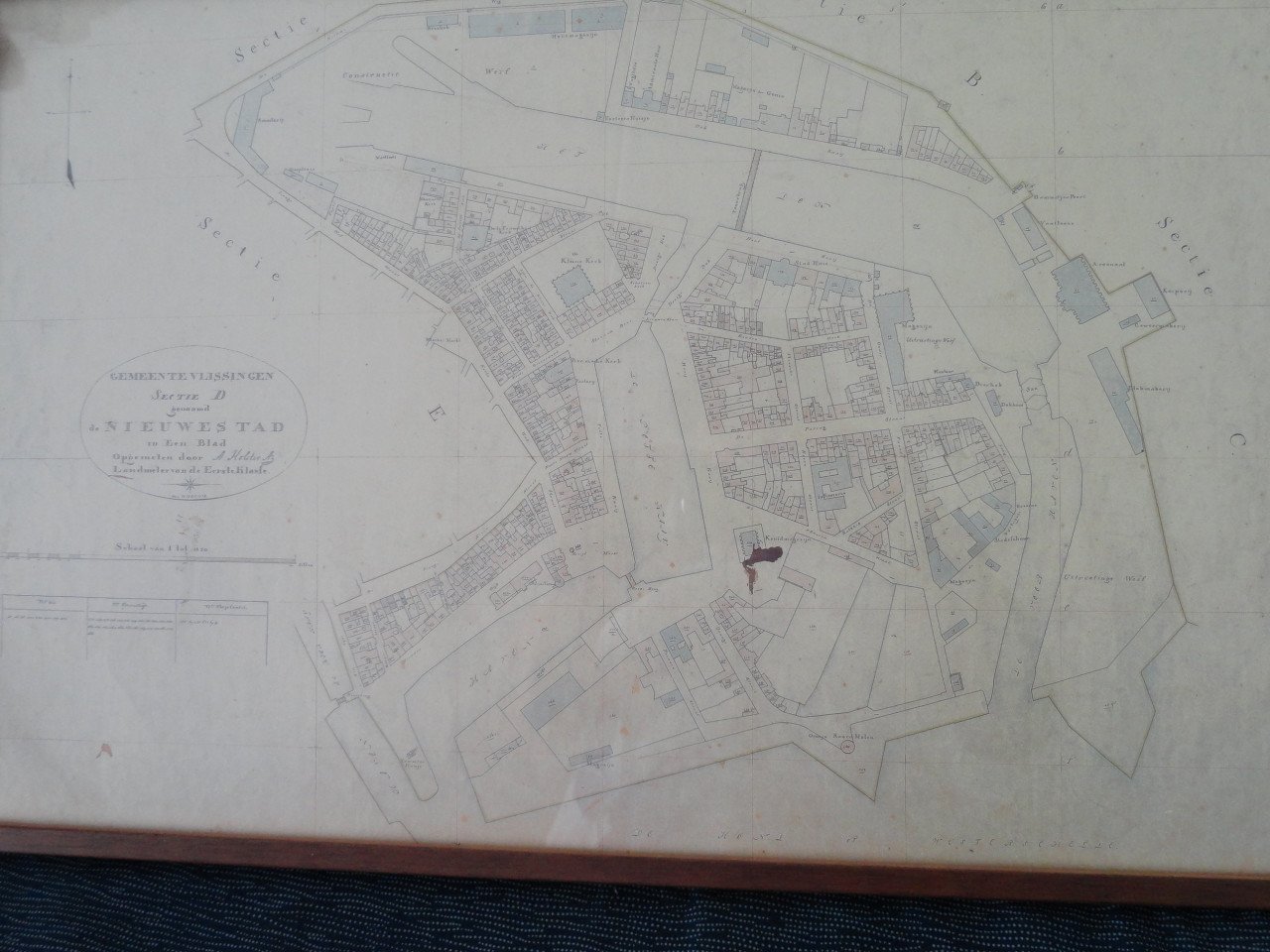 Vlissingen Repro Minuutplan Kadaster . Situatie ± 1812-1820 Fraai ingelijst