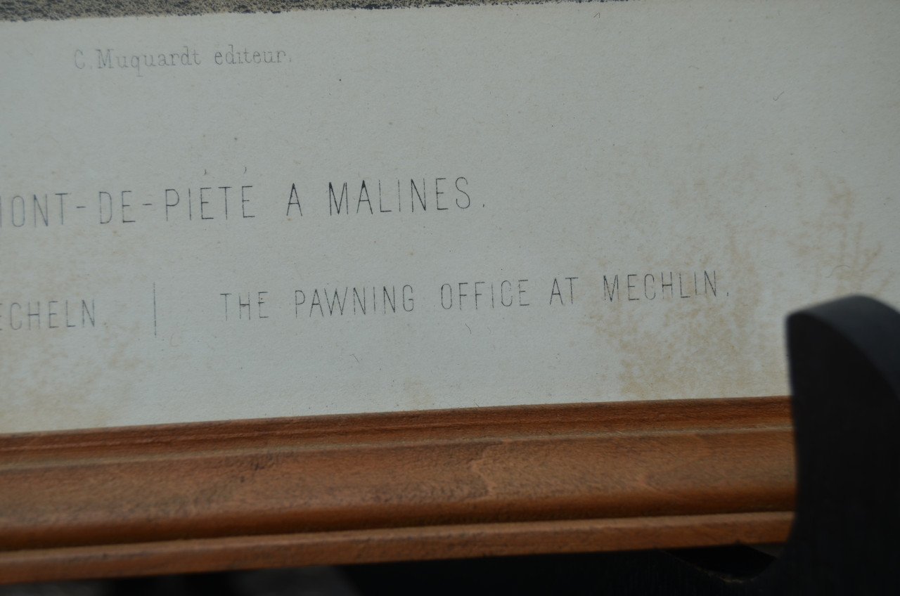 Belgische lithografische prenten van gebouwen (3)