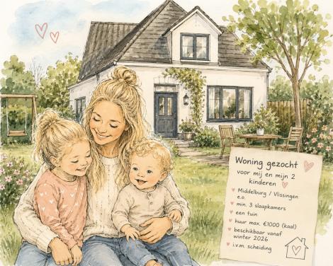 Gezocht: huurwoning voor mij en mijn 2 jonge kinderen
