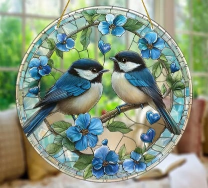 Blauwe mees (nieuw) raamhanger , zonnevanger , cadeau