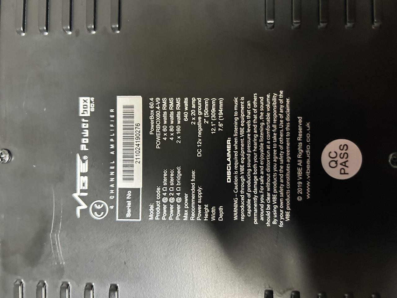 Vibe Audio Auto Versterker en Subwoofer SET