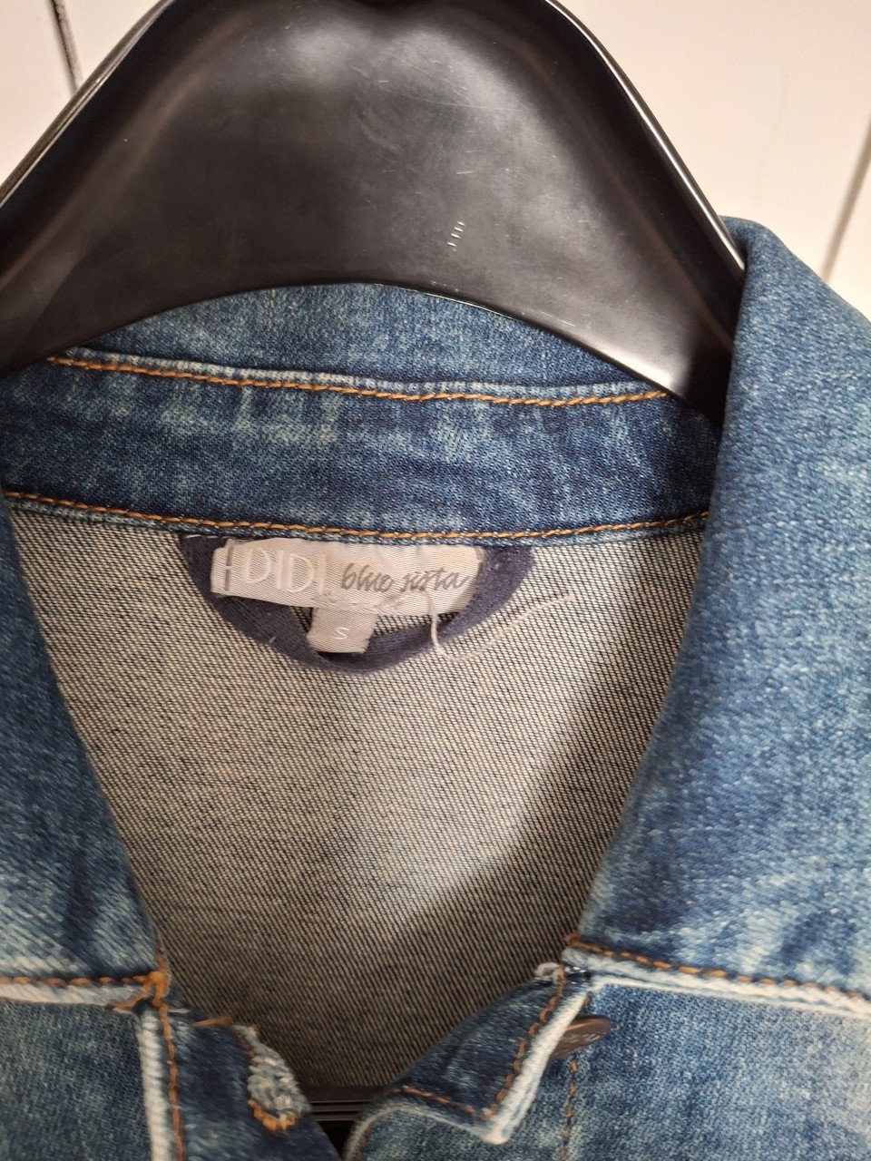 Spijker jas blauw/wit Maat S