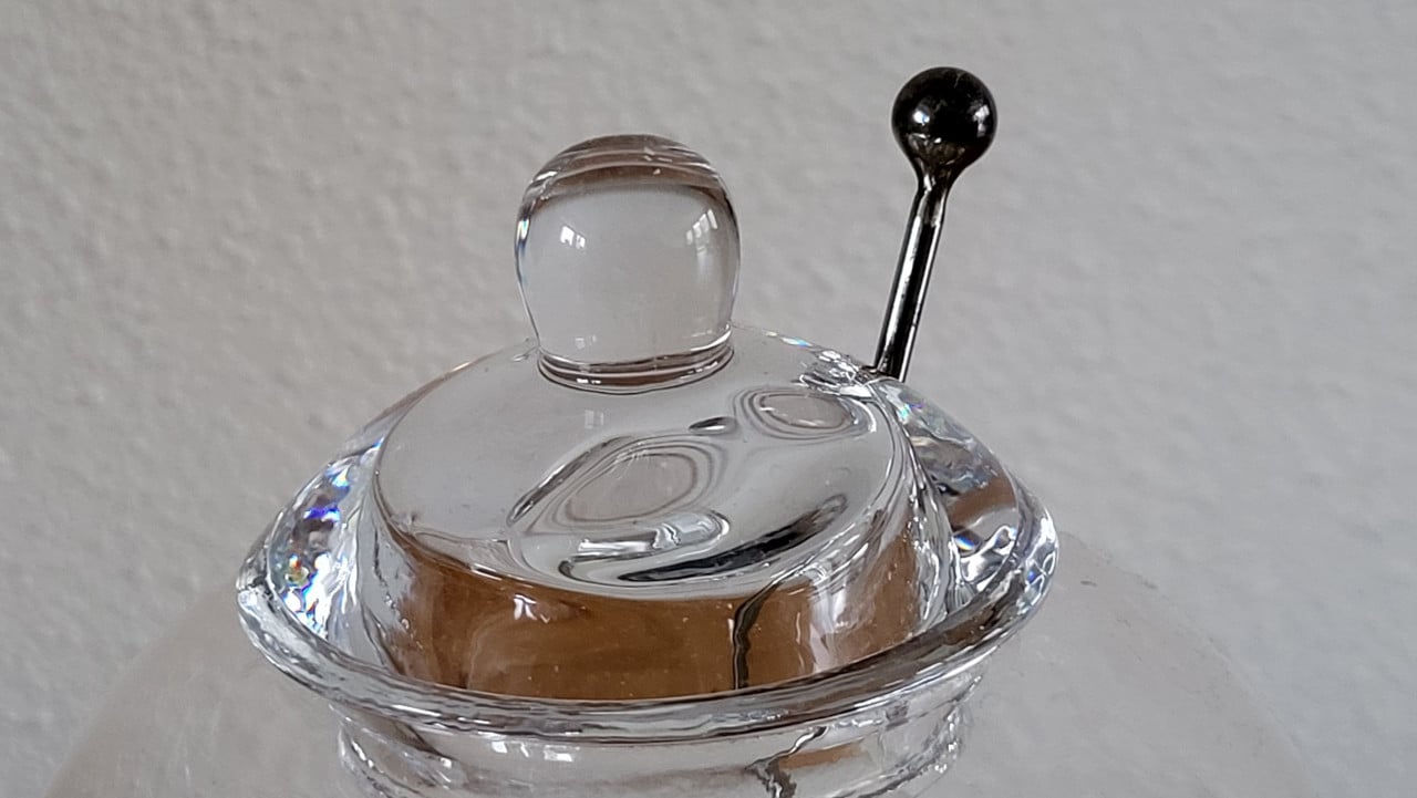 Riviera Maison glazen pot voor olijven 'Olives', h 19 cm