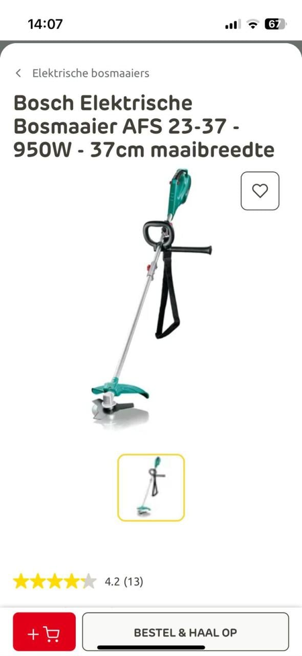 Bosch AFS 23-37 Bosmaaier Incl. mes, onkruidborstel, 6 messen en draad