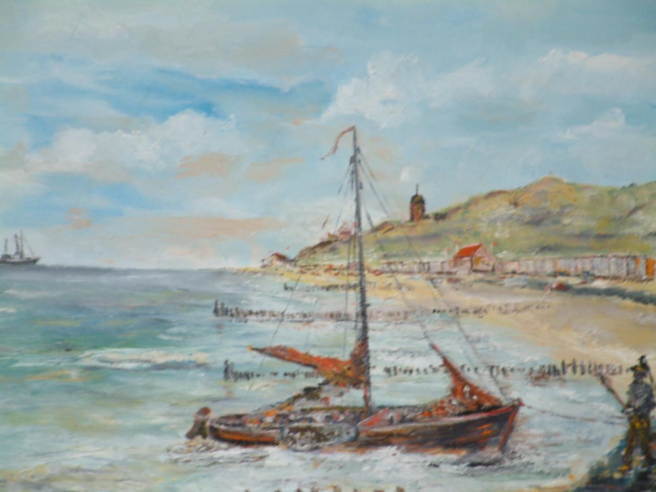 Strand  120 x 80 cm   zie schilderijen Jac Caljouw Arnemuiden