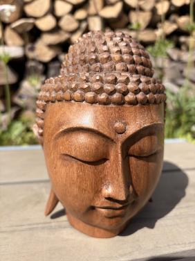 Houten Boeddha kop