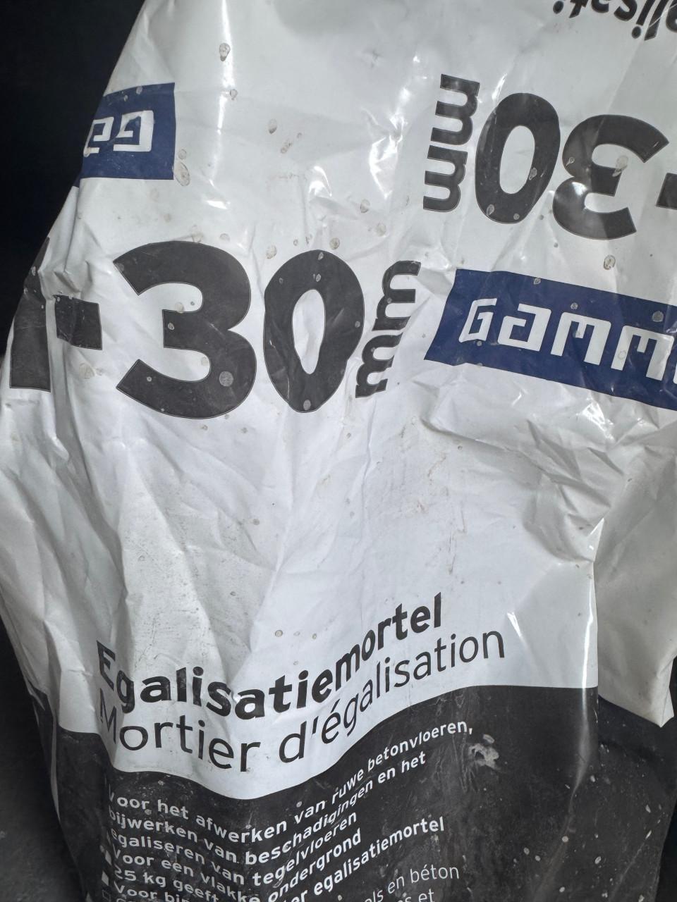 Egaline, stuco MP 75, Betonmortel, PVC Lijm