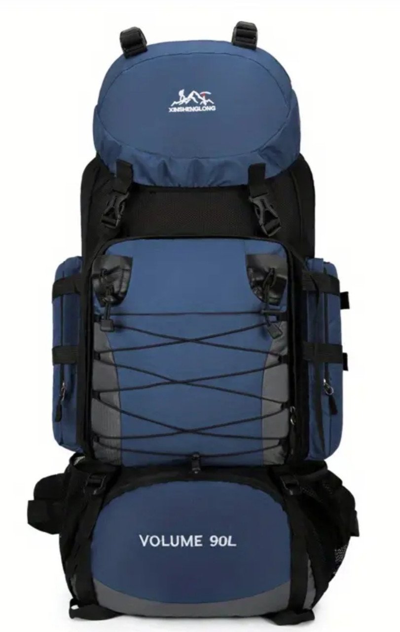 Nieuwe ongebruikte 90L blauwe rugzak