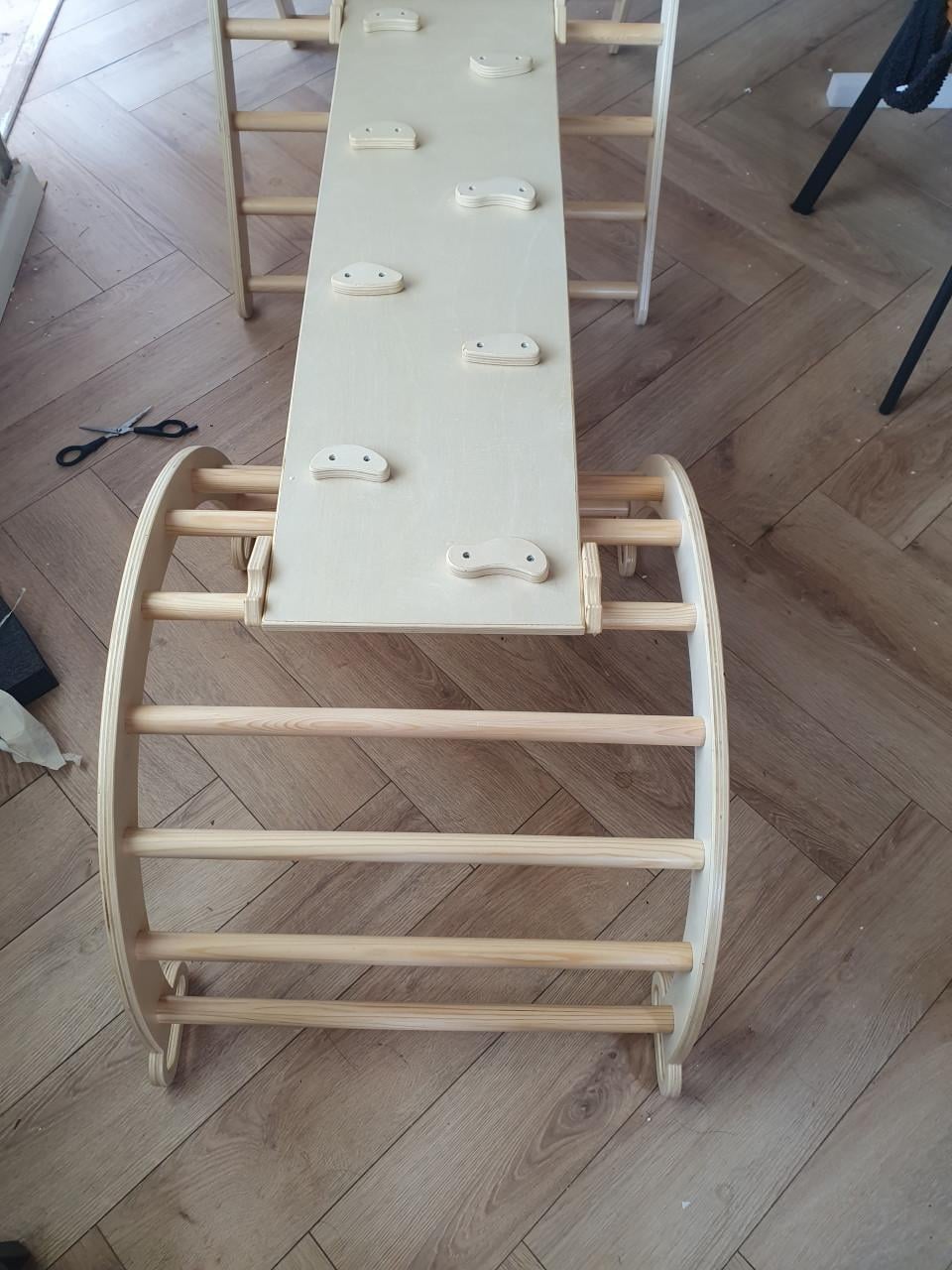 Oemmie 3-delig Montessori Klimrek | Klimdriehoek + Klimboog + Balansbord