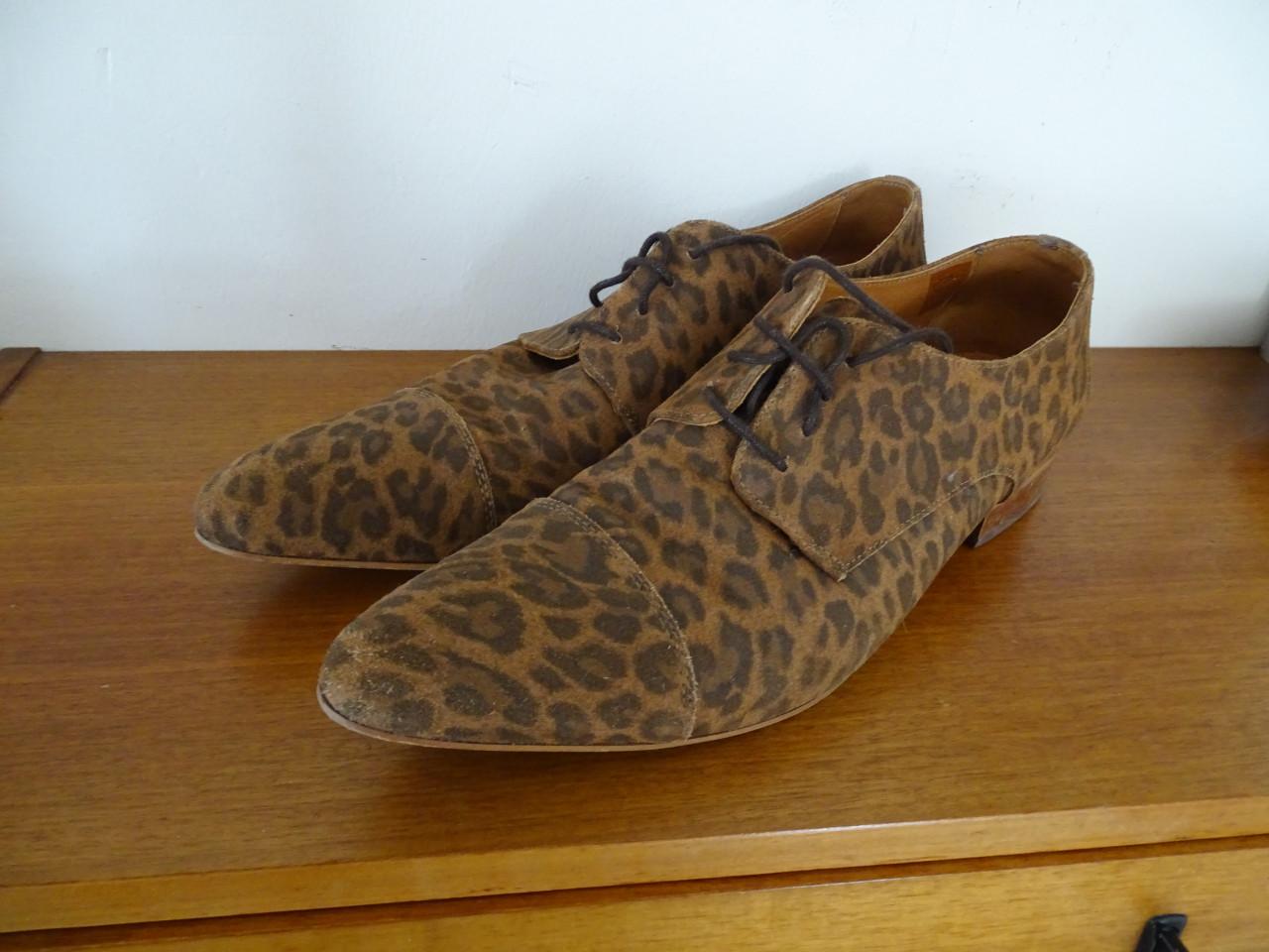 Hippe Italiaanse schoenen Panter print Mt 45 heren schoenen