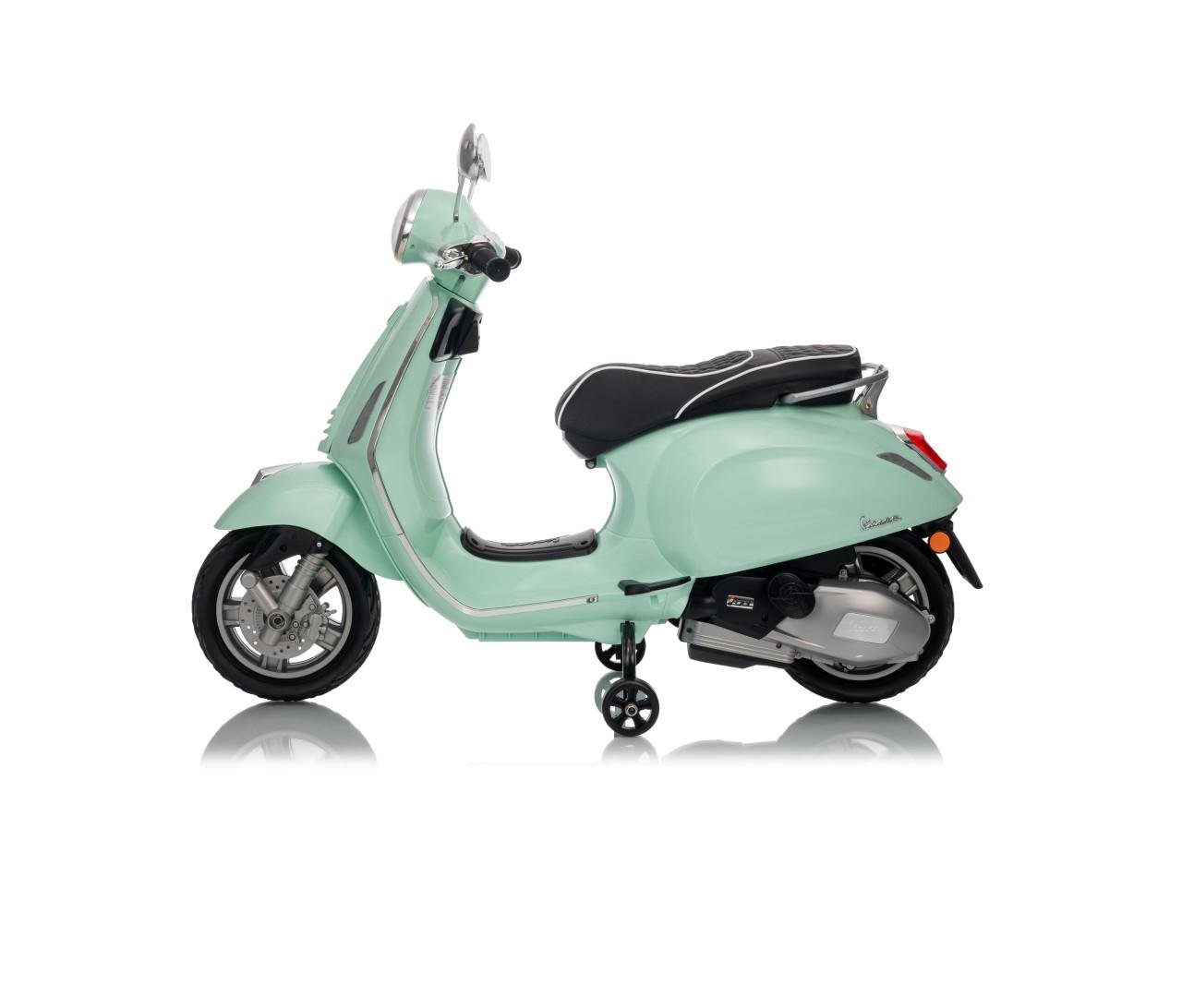 Nieuwe elektrische kinder‑Vespa Primavera 12V (mintgroen)