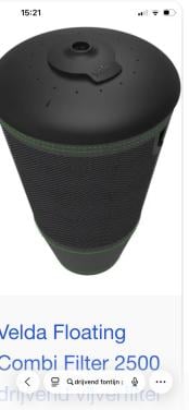 Te koop velda floating drijvend vijverfilter en 2500 lpu zuinige pomp