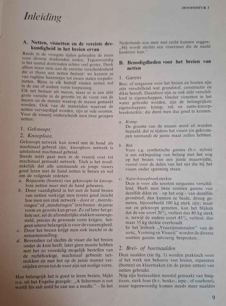 Breien en boeten, Vorming en Visserij, door P. Ouwehand