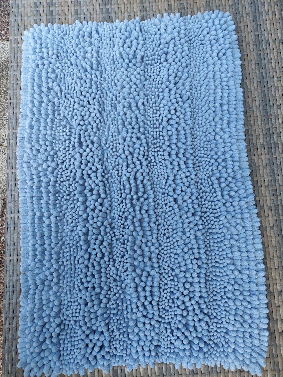 Mintgroene/blauwe badmat 80x50cm.