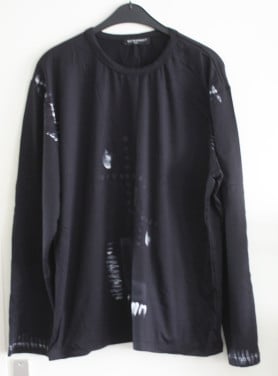 Shirt zwart met wit en grijze details maat xxl