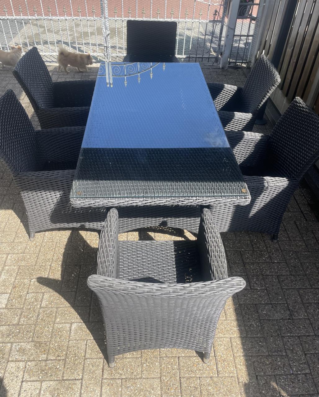 Tuinset met 6 stoelen