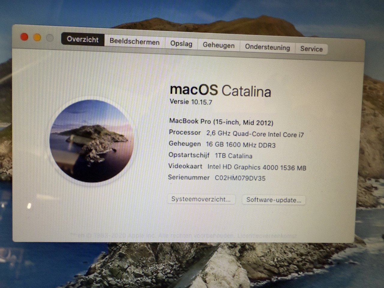 MacBook Pro 15 - i7 2,6 Ghz Quad-Core, 16MB RAM, 1TB SSD en 750 Gig HDD.
