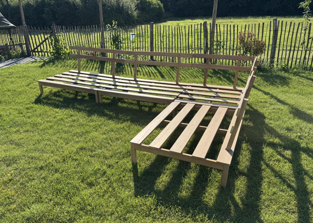 Palletkussen loungebank incl. onderstellen (buiten)