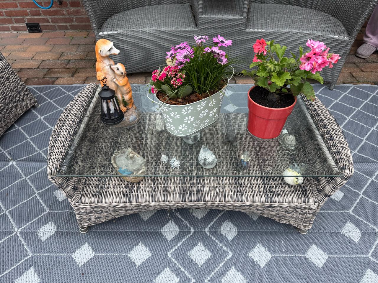 Tuinset bruin/beige.