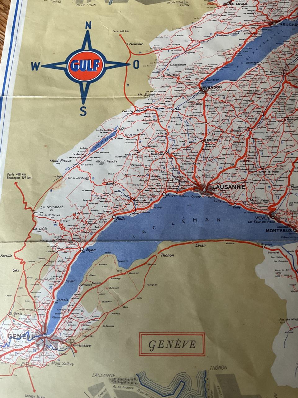 Vintage landkaart GULF Zwitserland