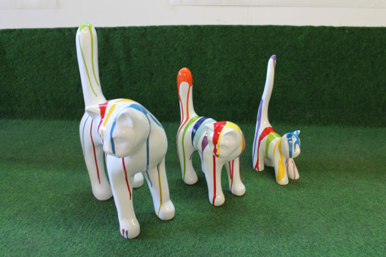 Zittende honden met hoed set - groot en klein - deco