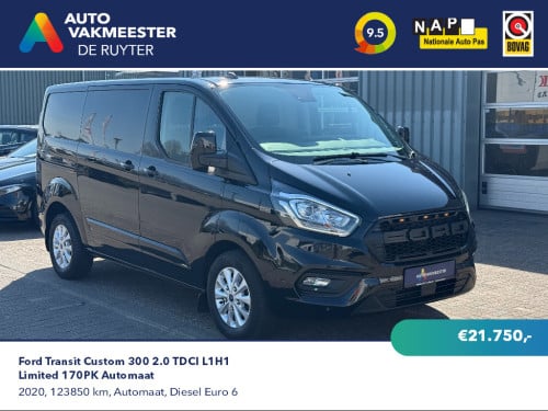 Ford Transit Custom - 300 2.0 TDCI L1H1 Limited 170PK Automaat