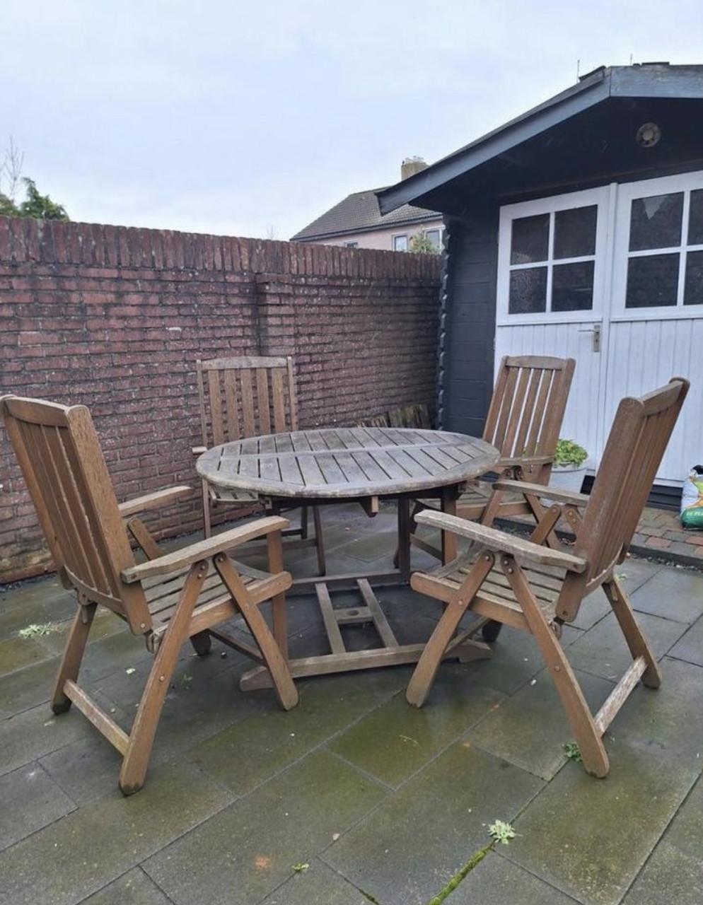 4 klapbare tuinstoelen hardhout