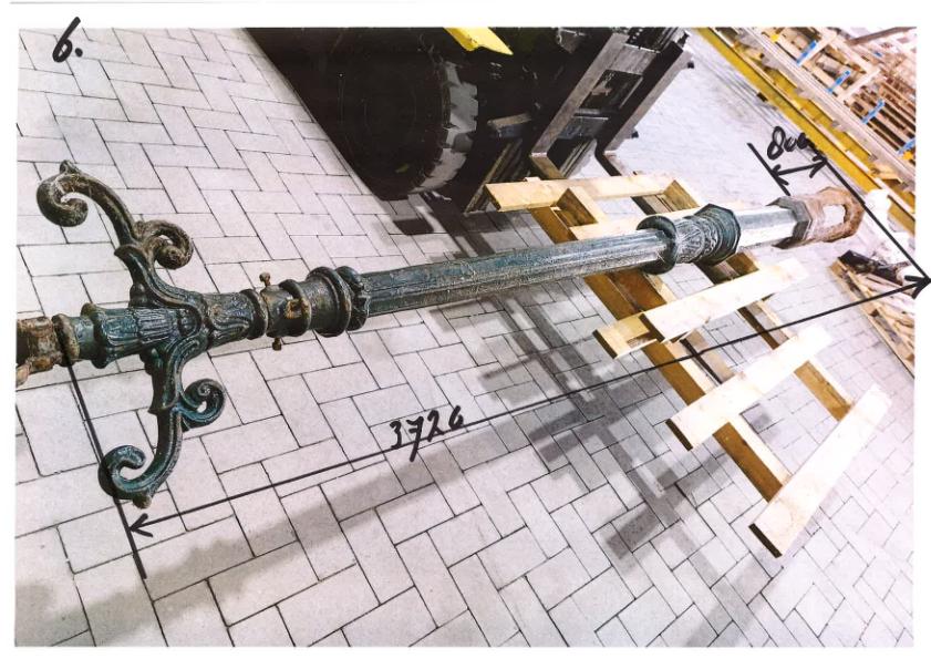 Antieke Gietijzeren Lantaarnpaal