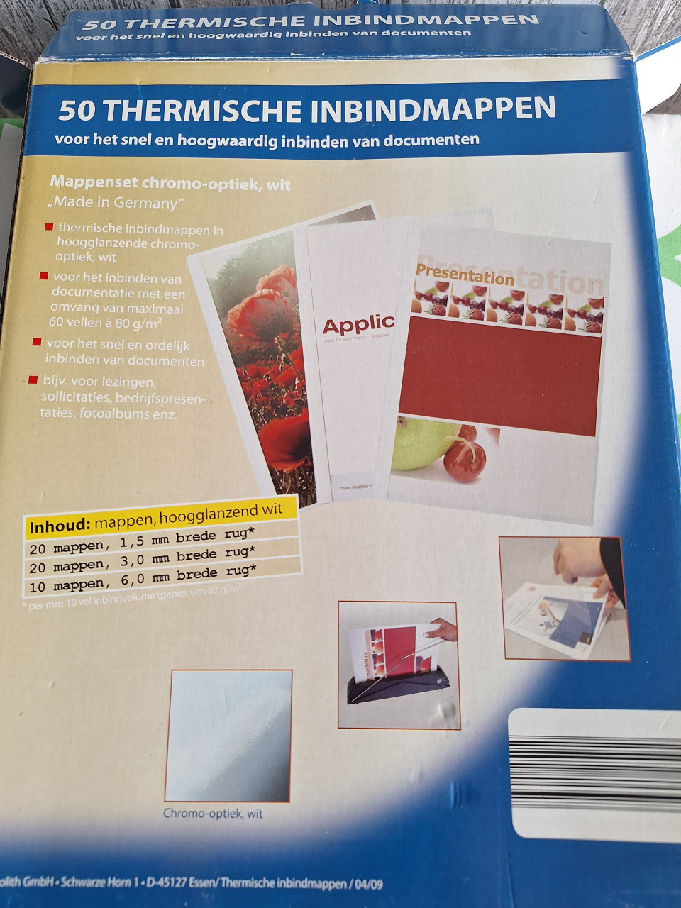 Inbindapparaat met inbindmappen