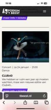 2x Entree kaartjes Club 40 in t Beest