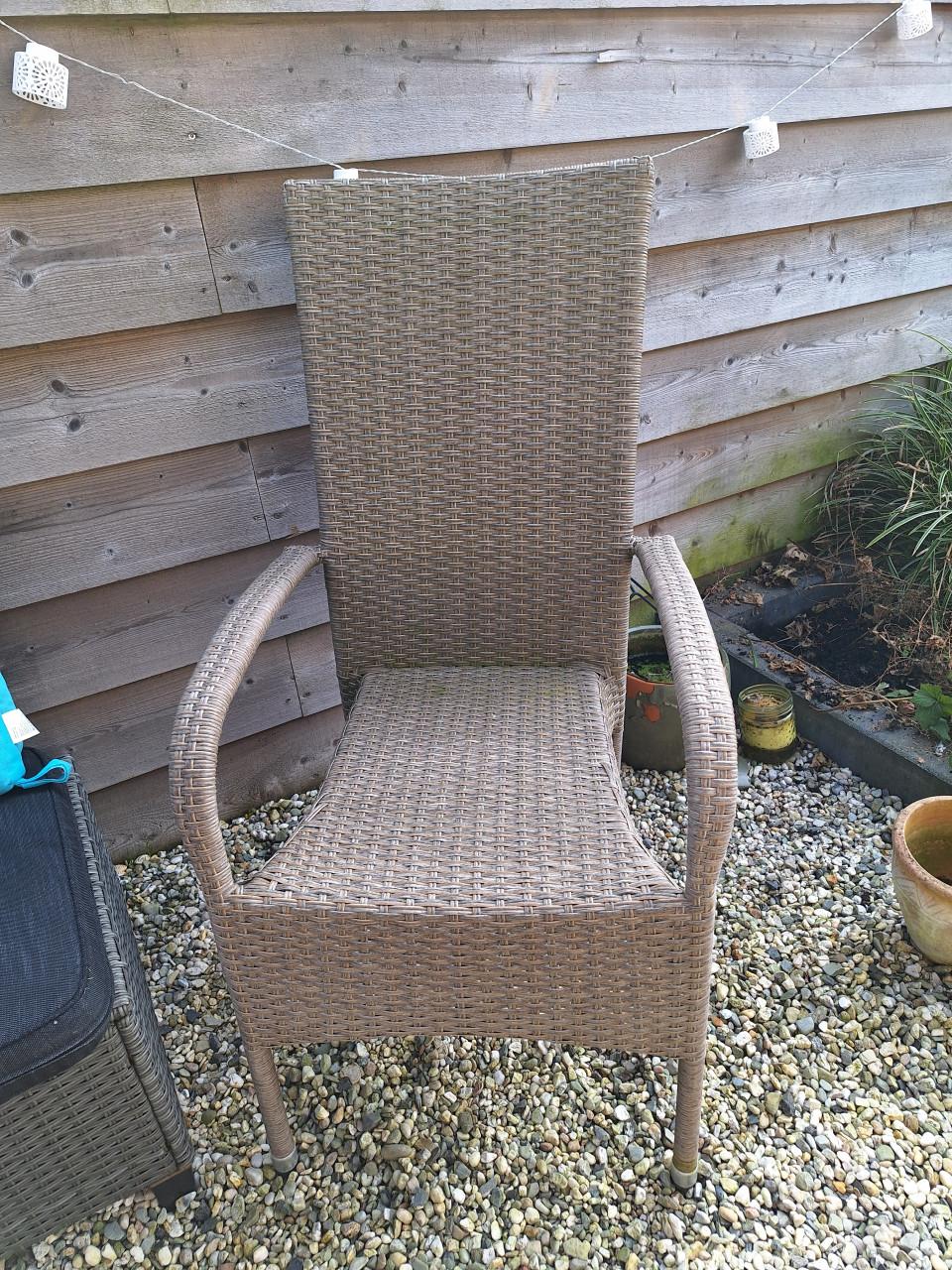 Loungeset,  parasol met houder, 2 stoelen