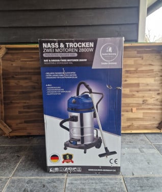 Sauber Industriële stofzuiger 100 Liter nat & droog 2 motoren 2800W.