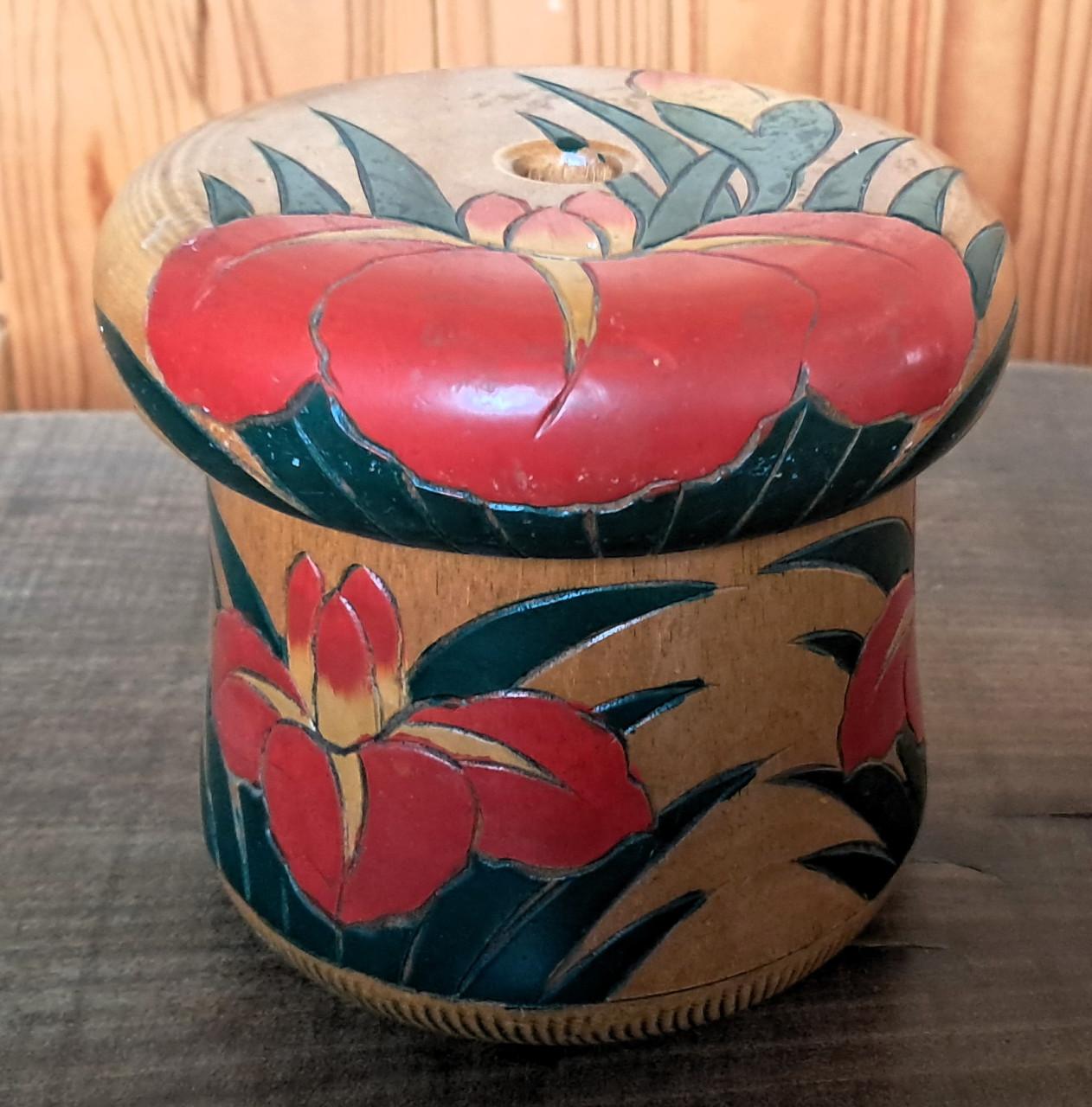 Vintage Amsterdamse school art deco kluwenpot, wolhouder of wolpot