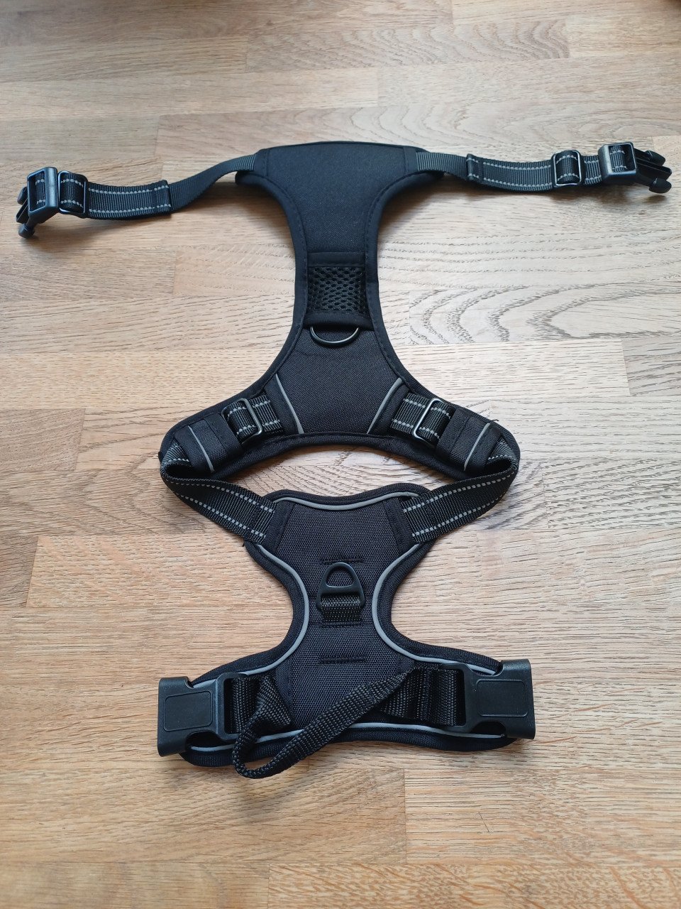 NIEUW: zwart padded Y-tuig hond, hondenharnas maat M