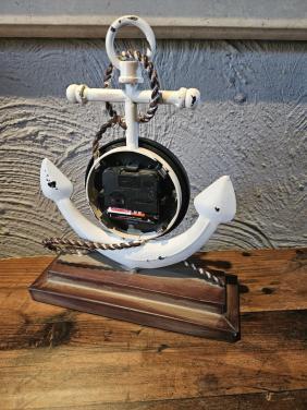 Decoratieve Anker Klok - Maritieme Stijl in werkende mooie staat