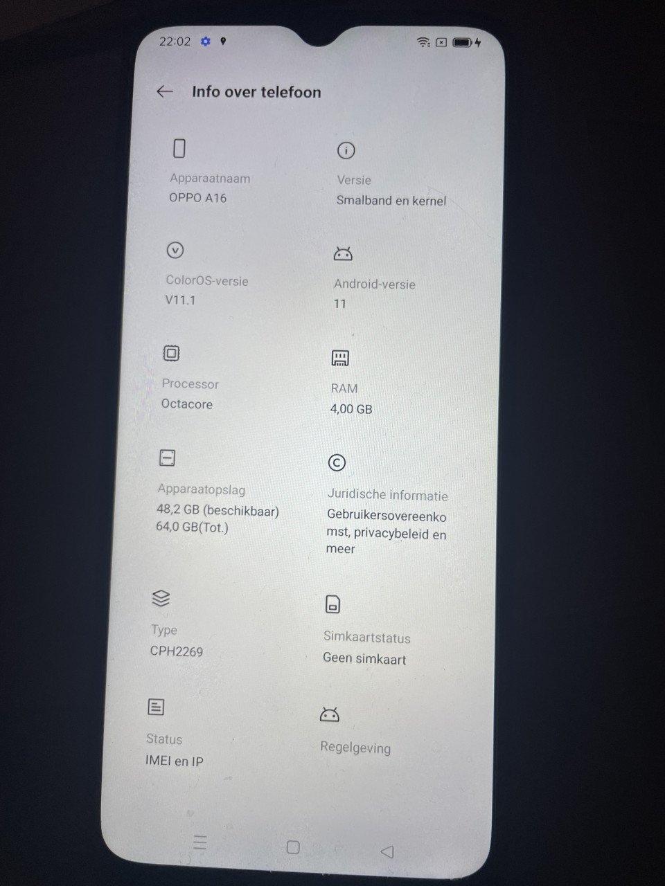 OPPO A16 64 Gb gsm Crystal black met doos