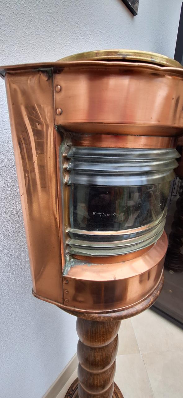 2 prachtige grote koperen scheepslampen